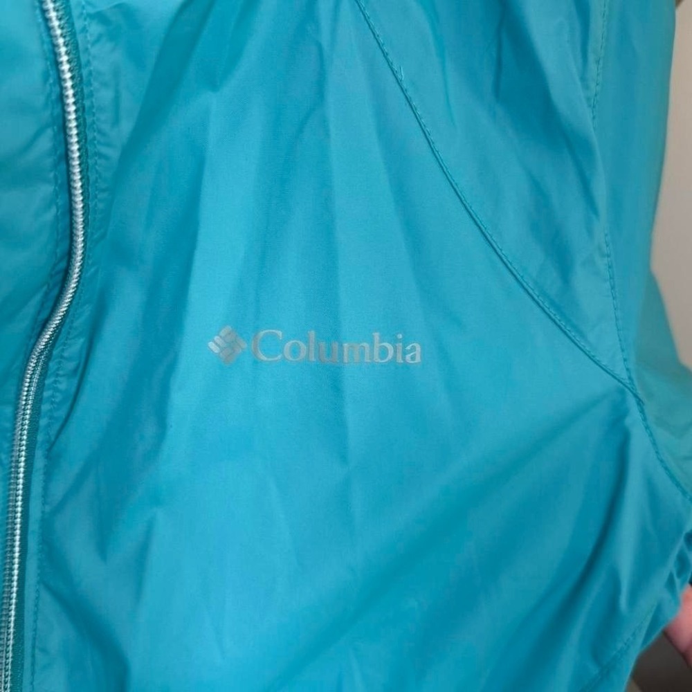 Women's Columbia Sportswear teal rain jacket windbreaker, Size Small - Picture 3 of 4
